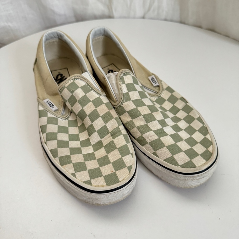 Vans Slip-On Checkerboard Skate Shoe - Desert Sage